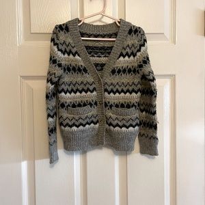 SOLD Girls’ Gray Striped Button Up Cardigan